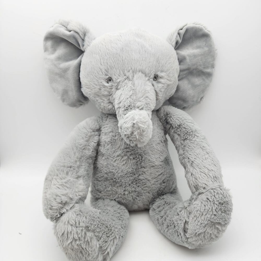 Mudpie Gray Elephant Plush Stuffed Animal Lovey 13" Sits Magnetic Arms Big Ears